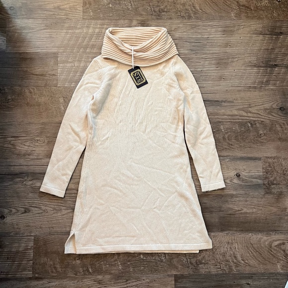 Sail to Sable Sweaters - $388 Sail to Sable Cream Cowl Neck Classic Wool Cashmere Tunic Sweater Dress